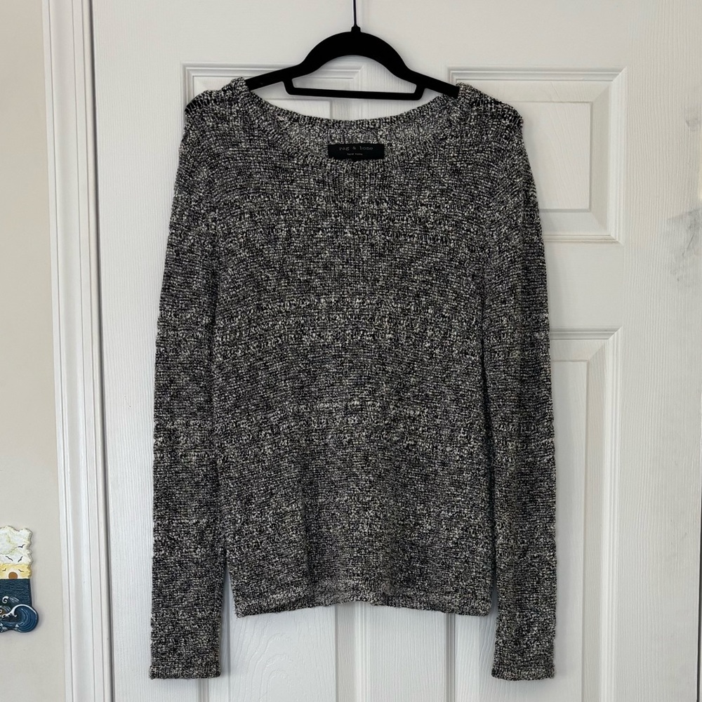 Rag & Bone Cotton Blend Boucle Knit Sweater